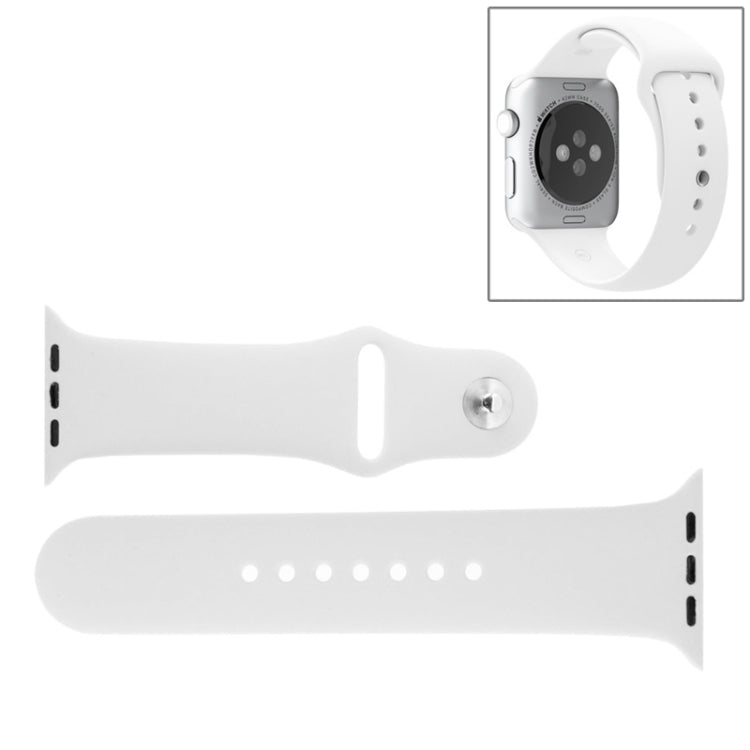 High-performance rubber Apple Watch Sport band (white) with pin-and-tuck closure