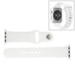 White rubber sport watch band with pin-and-tuck closure, band and end view
