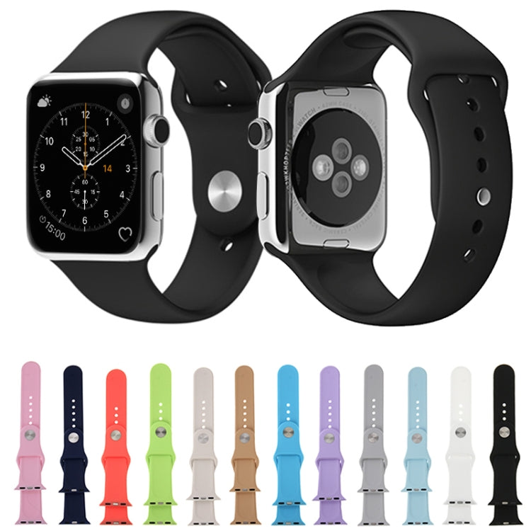 Black rubber Apple Watch sport bands with pin-and-tuck closure and perforated strap