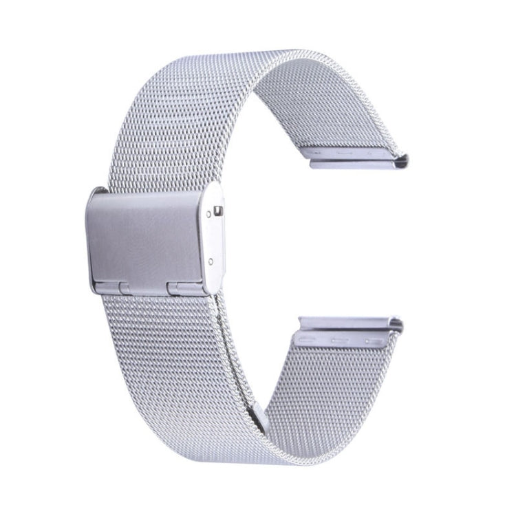 Silver Milanese stainless steel watch band with fold-over clasp for 42mm Apple Watch