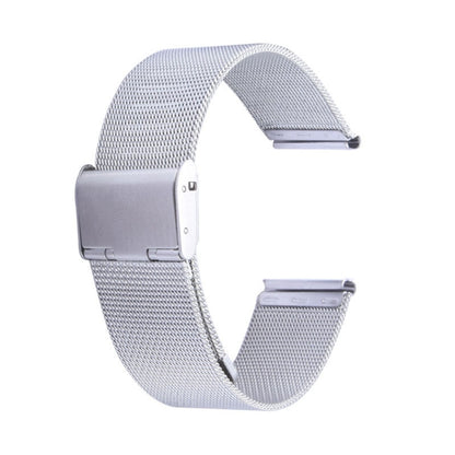 Silver Milanese stainless steel watch band with fold-over clasp for 42mm Apple Watch