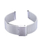 Silver Milanese mesh watch band with fold-over clasp, adjustable links for 42mm