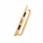 Gold metal strap connector with black cutouts and inner latch bar