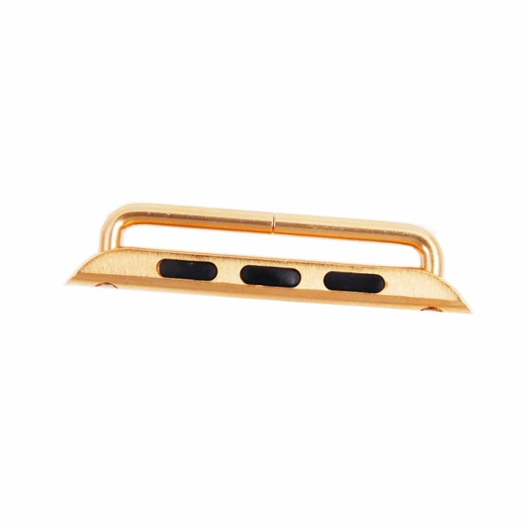 Gold metal strap connector buckle with vent holes and clasp