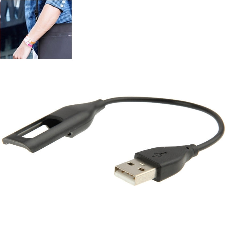 Black USB charging cable with molded strain relief and connector