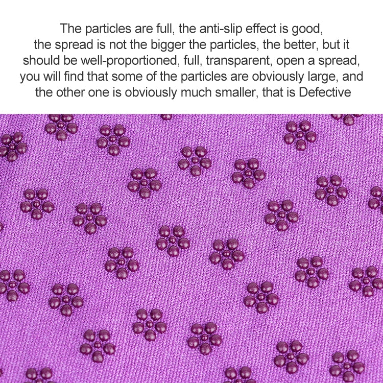 Purple microfiber yoga blanket with raised anti-slip dot pattern