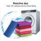 Layered microfiber yoga blankets rolled up in assorted colors