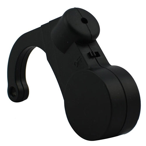 Black car driver alert clip with padded holder and latch mount