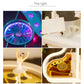 Mechanical music box with illuminated spinning wheel and ballerina dancer figurine