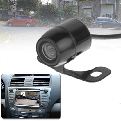 Waterproof wireless rear view camera with black mounting bracket and wide-angle lens