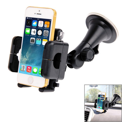 Car suction cup phone holder with adjustable clamp for smartphones