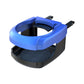 Blue car outlet drink holder with black vent clips and cushioned insert cradle