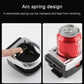 Red car outlet drink holder holding a can on the cushioned cradle with spring action
