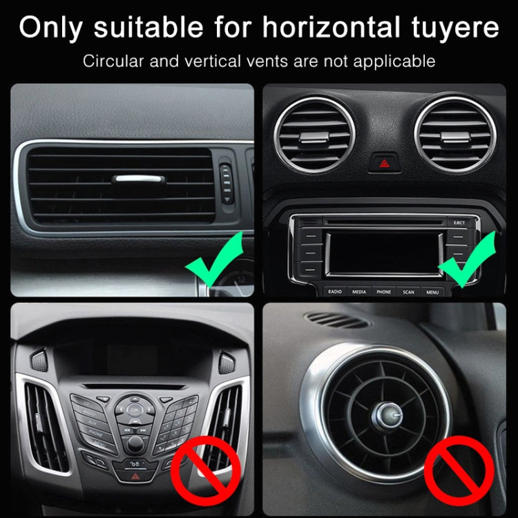 Car outlet drink holder with clamp for horizontal car air vents, not for all vent types