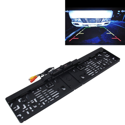 Rear license plate frame camera view with parking guide lines