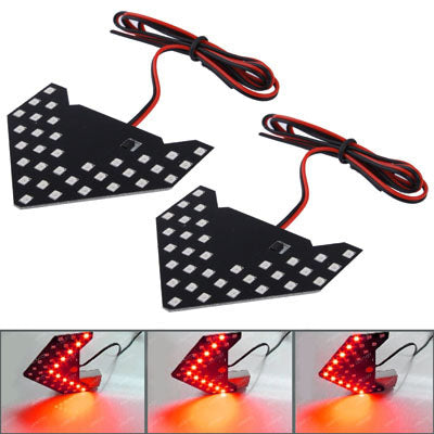 Car side mirror LED arrow turn signal lights, sequential red LED arrow glow with wires
