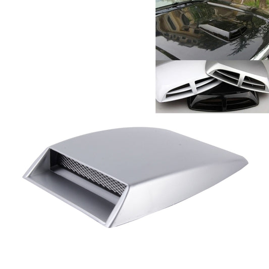 Grey air intake bonnet scoop with mesh insert, car hood decoration accessory