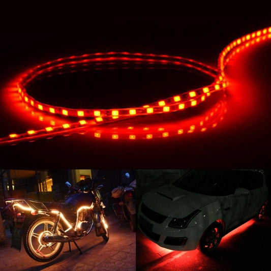 Flexible LED car strip light, red normally-on glow with bendable strip segments