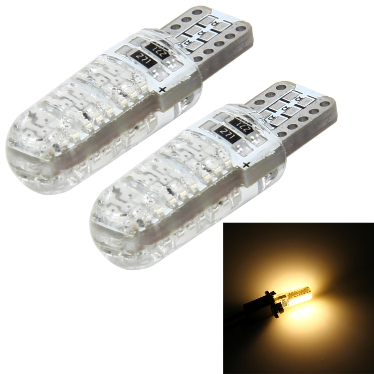 T10 LED car clearance lights, clear silicone bulbs with warm white glow