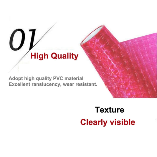 Pink 3D effect vinyl film sample with clearly visible raised texture pattern