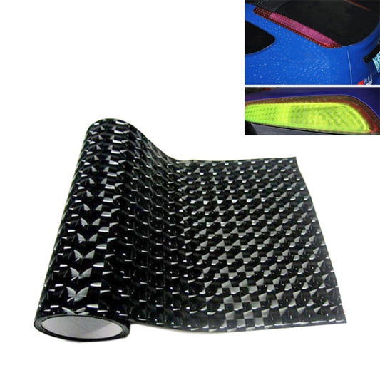 Black 3D effect cat-eye tail light vinyl film sheet with textured diamond grid pattern
