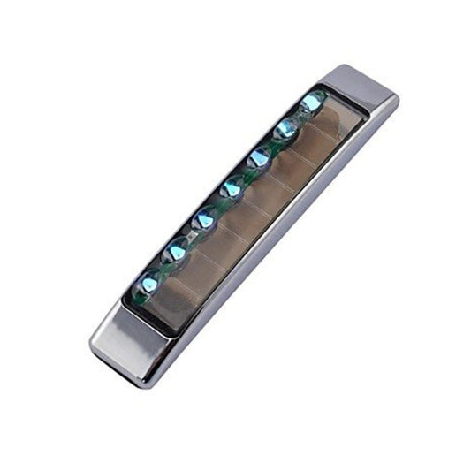 Solar LED anti-collision decorative light bar with green glowing LEDs in a clear center