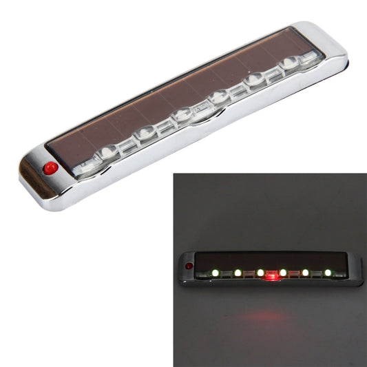 Solar LED anti-collision decorative light bar with clear lens and multiple LEDs, red button