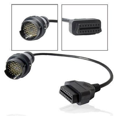 OBDII connector cable with 38-pin round plug to 16-pin rectangular plug