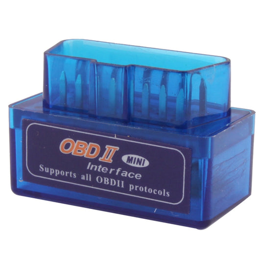 Blue mini OBD-II interface code reader scanner with OBD II label