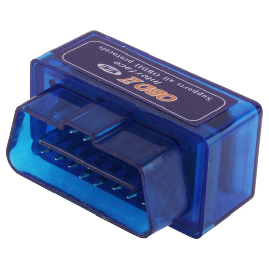 Blue mini OBD-II wireless code reader scanner with OBD port connector