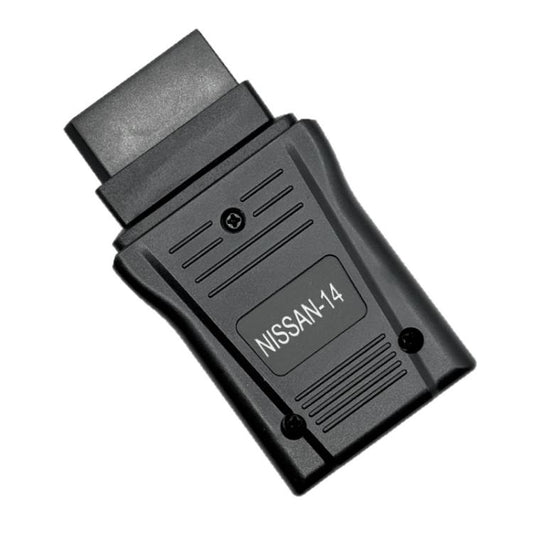 Nissan-14 OBDII diagnostic interface adapter, black plastic with 14-pin connector