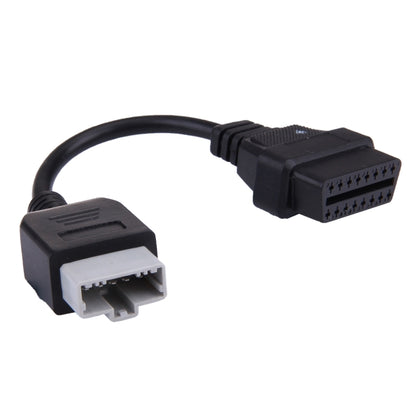 OBDII diagnostic cable, 5-pin to 16-pin connectors, black cord with molded plugs