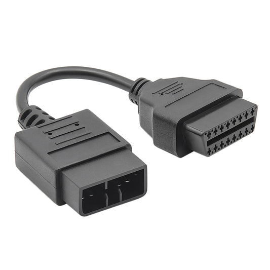 OBDII diagnostic cable adapter, black 9-pin to 16-pin connectors