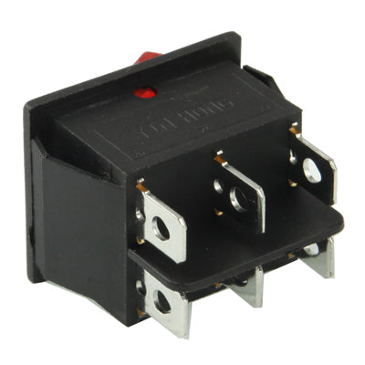 Black rocker switch base with metal pins and side mounting tabs