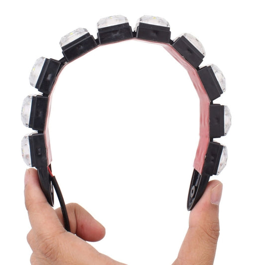 Flexible LED snake strip bent in a ring, showing individual square LED modules