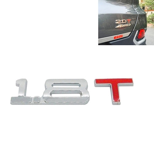 Car emblem badge sticker: raised chrome number with red T accent and cutout details.