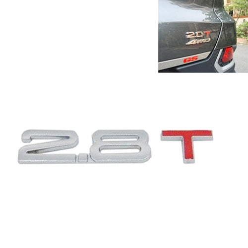 Car emblem badge sticker showing raised chrome digits and red T trim.