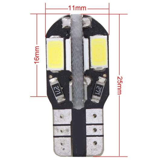 10 PCS T10 4W 280LM White Light 8 LED SMD 5630 Canbus Decode Car Clearance Lights Lamp, DC 12V, 4W 280LM