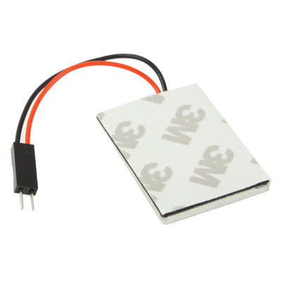 LED car interior dome light, square COB module with red/black leads and two-pin connector