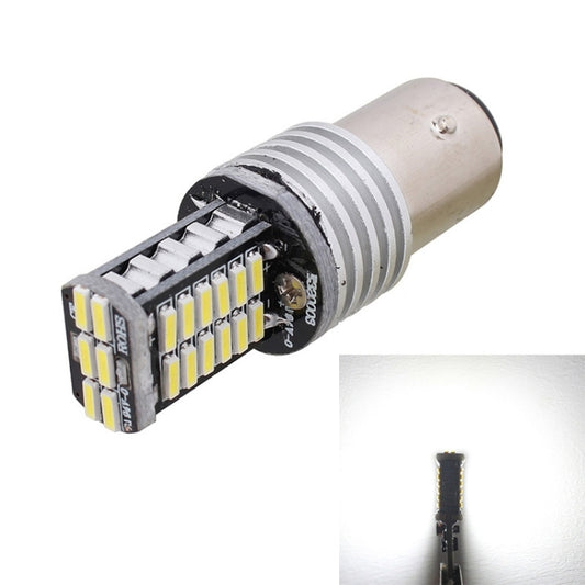 Metal-base 1157 LED brake light bulb with rectangular LED array, white LEDs