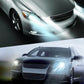 Car with bright white LED front light glow