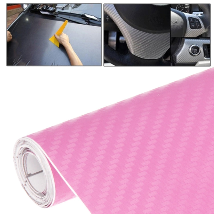3D carbon fiber PVC car sticker roll, pink textured finish, 127cm x 50cm