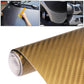 Gold carbon fiber style PVC sticker roll with 3D woven pattern, 127 cm x 50 cm