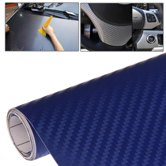 Dark blue carbon fiber style PVC sticker roll with 3D woven pattern, 127 cm x 50 cm