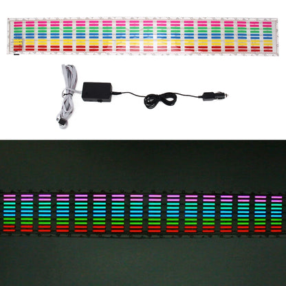 Colorful LED car music rhythm sticker strip with black controller and power cables