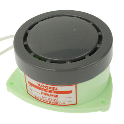 80dB security alarm buzzer with black top and green base, side label visible