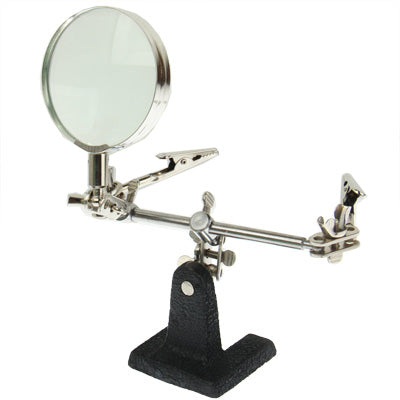 Helping Hand Magnifier, Hand Soldering Iron Stand Helping 2x Optical Magnifying Solder Tool, 2X