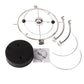Kinetic orbital desk toy parts kit: chrome orbit ring, base, and connectors