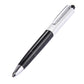 Black and silver prank pen toy with ribbed barrel and pointed chrome tip.