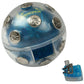 Blue transparent electric shock ball with side window panel and metal button caps